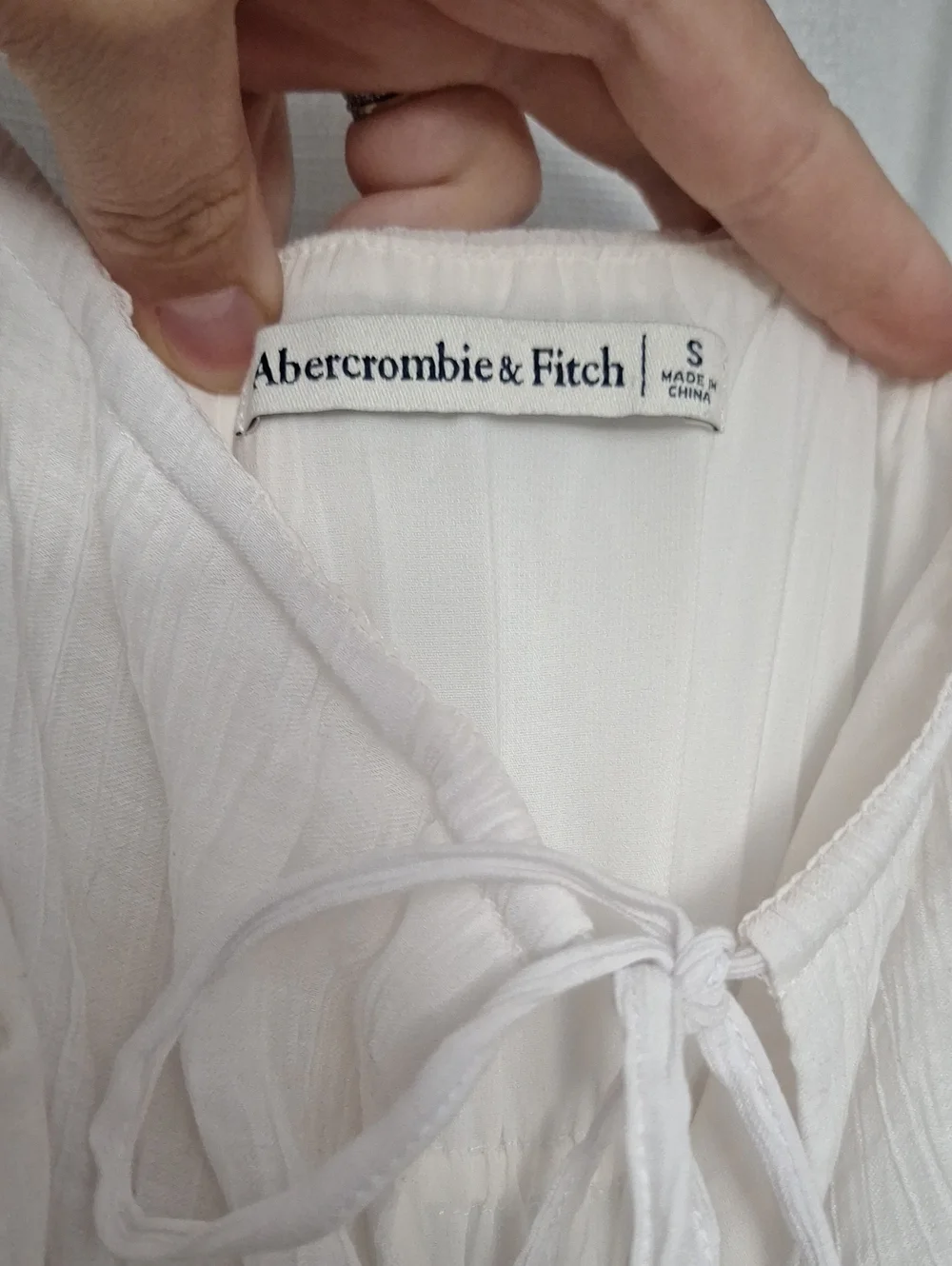 Abercrombie & Fitch Cream Sleeveless Tie-Front Maxi Dress